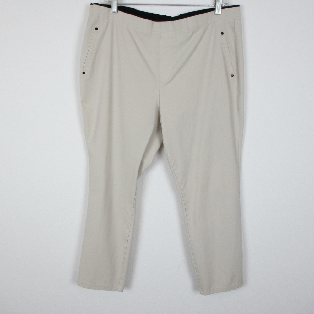 Women's Tan stretchy Cropped Pants, XLarge